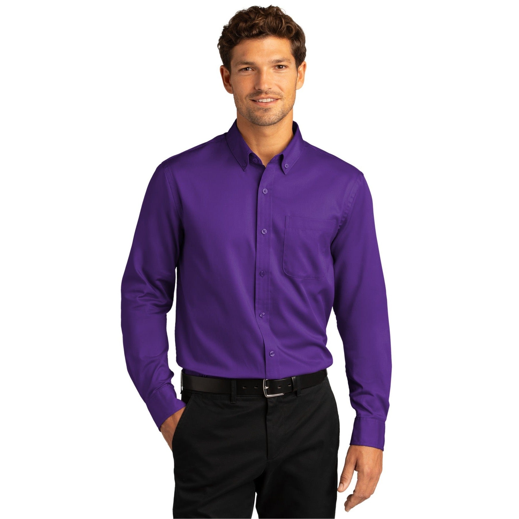 Port Authority-Port Authority® Long Sleeve SuperPro React™ Twill Shirt. W808-MedTech-8